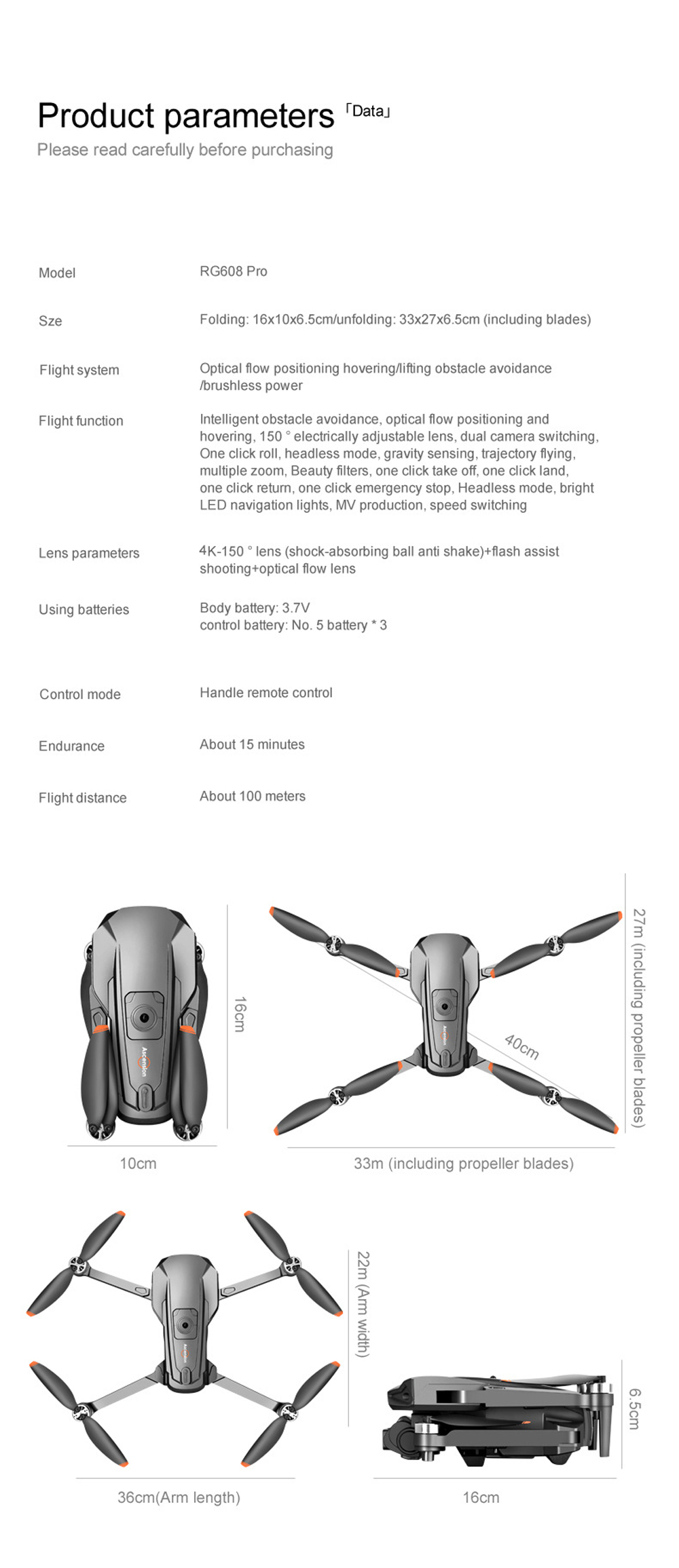 PJC-RG608-PRO-WiFi-FPV-mit-HD-Dualkamera-150deg-einstellbarer-360deg-Hindernisvermeidung-optischem-F-2009554-21